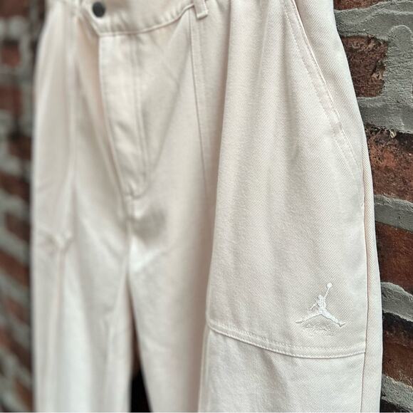 NEW Size XL Womens Nike Air Jordan Woven Straight Leg High Rise Light Brown Pant - Picture 5 of 10